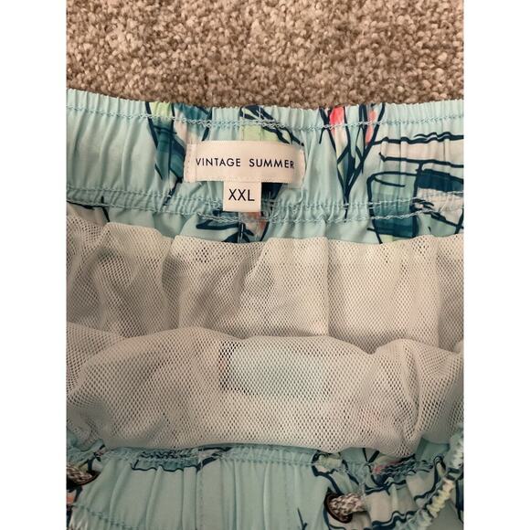 NWT Vintage Summer Men's Dry Fast Sailboats Mint Stretch Swimming Trunks, XXL - Picture 5 of 7